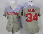 Women Boston Red Sox #34 David Ortiz Gray  New Cool Base Stitched Jersey,baseball caps,new era cap wholesale,wholesale hats